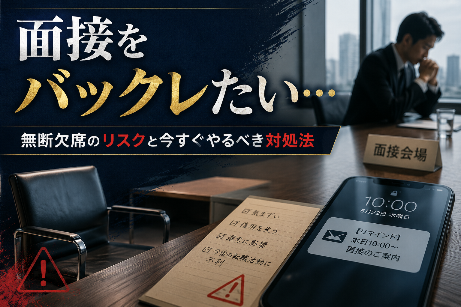 面接をバックレたい…無断欠席した場合のリスクと今すぐやるべき対処法
