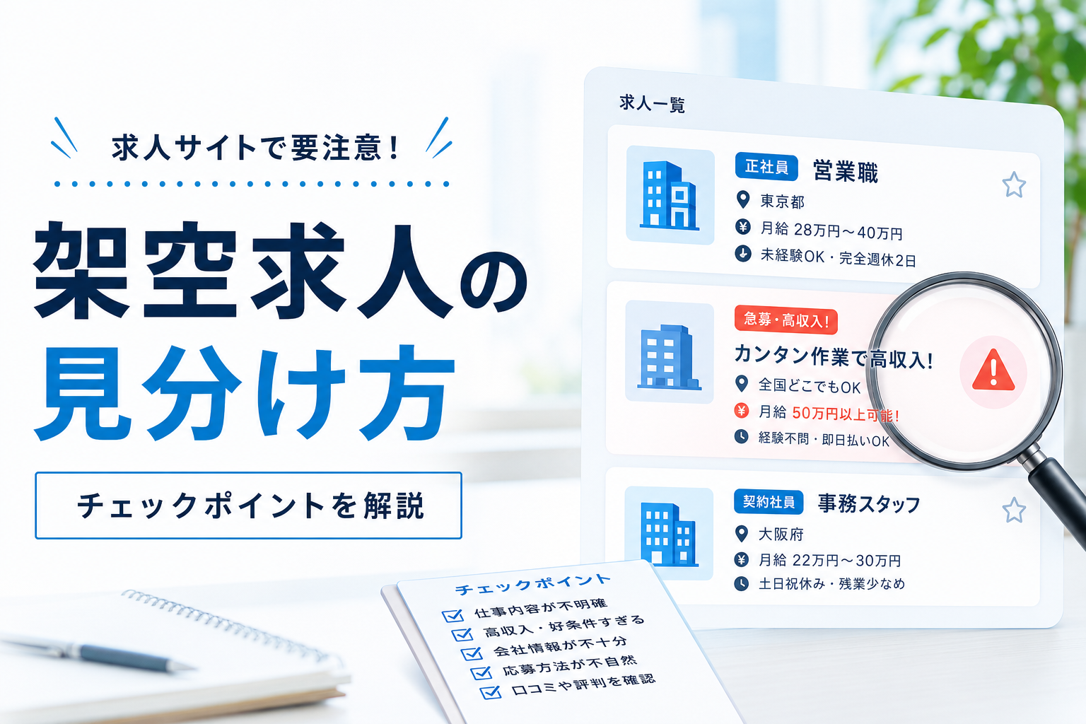 その求人、本当に存在する？エージェントの架空求人の見分け方【チェックリスト付き】