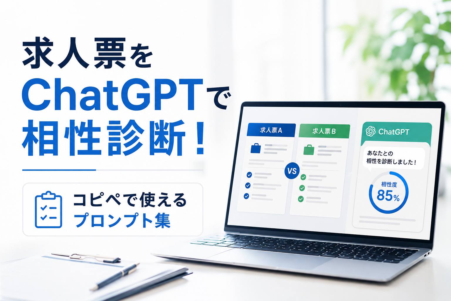 求人票をChatGPTで相性診断！コピペで使えるプロンプト集【保存版】